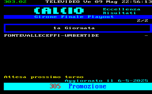CLASSIFICA CAMPIONATO CALCIO ECCELLENZA UMBRIA